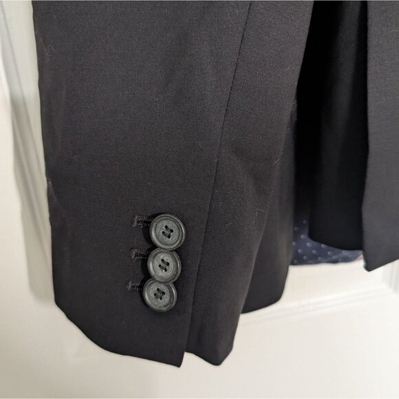 Talbots Blazer Womens Size 12 Black Wool Blend Working Cuffs 2 Button Jacket - Picture 7 of 11